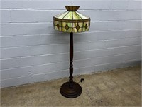 Vtg. Oak Floor Lamp