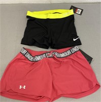 2 Women’s Shorts Nike & Under Armour- Large