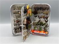 167 fishing flies in a Wheatley fly box