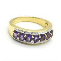 Gold plated Sil Amethyst(1.8ct) Ring
