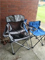 Cabela's /Blue Fold Up Camping Chairs w Pouches