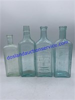 Lot of 4 Antique Glass Bottles