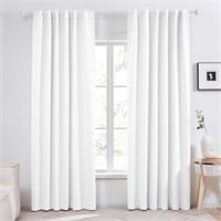 $40 White Curtain, 52x84 Inch, 2 Panels