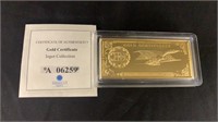 1922 $500. Gold Certificate Ingot