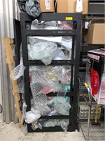 STORAGE RACK WITH PACKING MATERIAL