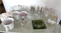 Teapot, Drinking Glasses, Etc