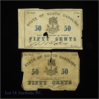 1862 & 1863 50 cent South Carolina Banknote (2)