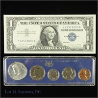 1957-A Silver Cert. Star Note & 1966 US SMS -2