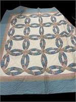 Hand Stitched Double Wedding Ring Quilt