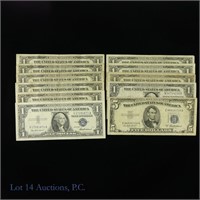 U.S. $1 & $5 Silver Certificates - Blue Seal (11)