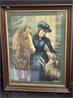 Large Wood Framed Victorian Picture