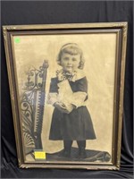 Large Framed Photo of  Victorian Period Little
