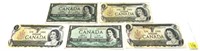 x5- $1 Canadian notes, mixed series -x5 notes