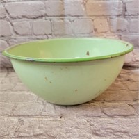 Green Enamelware Mixing Bowl