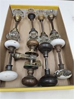 Antique Glass, Porcelain & Metal Door Knobs Lot