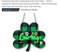 MSRP $8 Lighted Shamrock Door Hanging