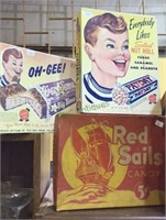Vintage 3 candy boxes, pay day candy bar, red