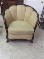 FRENCH STYLE ORNATE CARVED PARLOR CHAIR