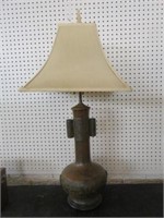 ANTIQUE ORIENTAL COPPER LAMP 37"T