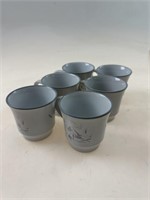 Set of 6 vtg Noritake Stoneware Cups