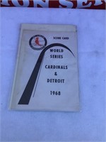 1968 World Series Cardinals & Detroit Score Card