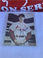 Enos Slaughter Cardinals Baseball Autographed