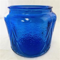 Blue Depression Glass Cookie Jar (No Lid)