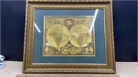 Framed Globe Picture (33.5" x 27.5") NO SHIPPING