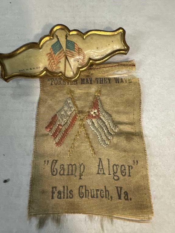 USA WHITEHEAD PIN and attached CAMP ALGER, Falls