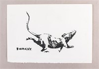 British Ink on Paper Signed Banksy w/ MoMA  Stamps