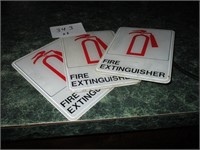3 Fire Extinguisher wall signs