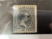 CUBA 1896 OG H 5C SLATE BLUE