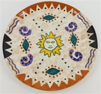 * Gaetano 11" Pottery Plate with Sun and