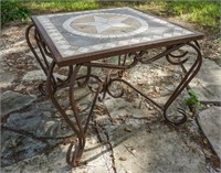 Tile and metal table