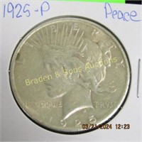 US 1925-P PEACE SILVER DOLLAR