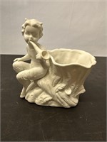 Cherub on Tree Stump - Porcelain