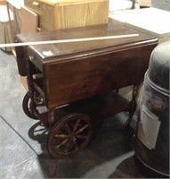 Drop leaf table -cart W/drawer on wheels