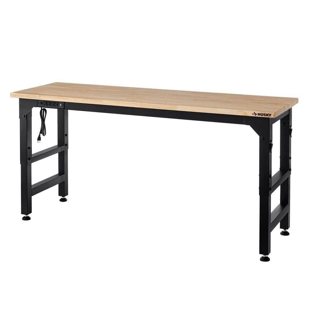 6 ft. Adjustable Height Solid Wood Workbench