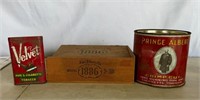 Vintage Tobacco Cans & Cigar Box