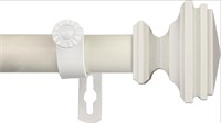 Single Curtain Rod, 66-120 inch, White