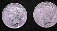 TWO PEACE DOLLARS