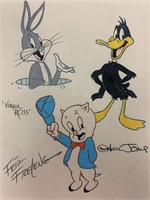 Looney Tunes Sketch signed by Virgil Ross & More