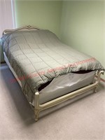Painted Wooden Queen size bed and 4 drawer
