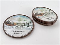 (5) Currier & Ives Coasters