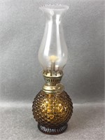8" Amber Glass Oil Lamp