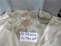 9pc Pyrex Oven Glass Mixing Bowls & Batter Measure