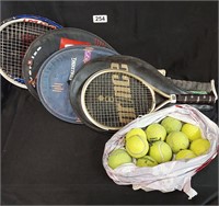 Tennis Rackets with balls