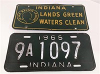 Lot w/ License Plates, Indiana 1965 & Izaak