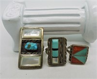 3 Sterling Zuni Rings