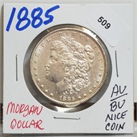 1885 90% Silver AU/BU Morgan $1 Dollar